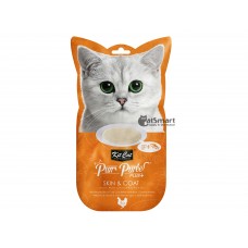 Kit Cat Purr Puree Plus Skin & Coat Chicken & Fish Oil 15g x 4pcs, KC-3222, cat Treats, Kit Cat, cat Food, catsmart, Food, Treats